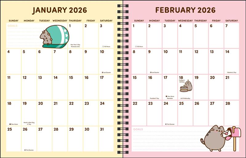 Pusheen 16-Month 2025-2026 Weekly/Monthly Planner Calendar
