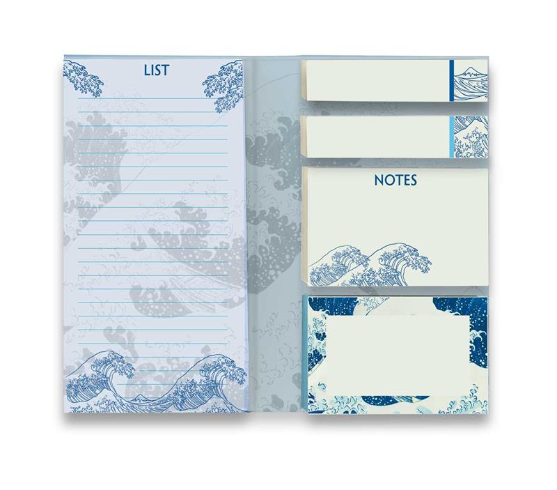 Katsushika Hokusai: The Great Wave Flame Tree Sticky Notes Folder