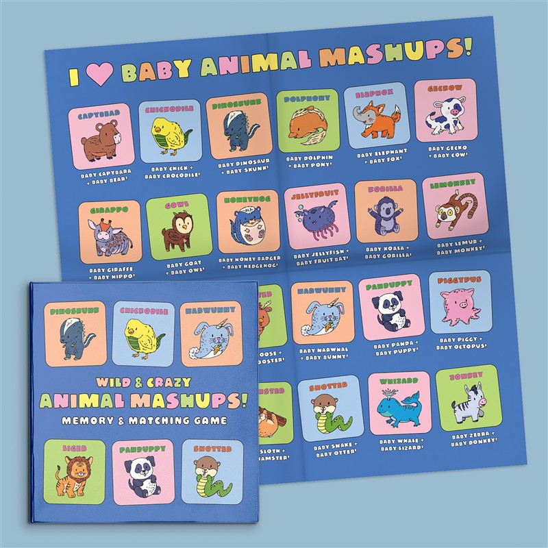 Wild & Crazy Animal Mashups! Memory & Matching Game