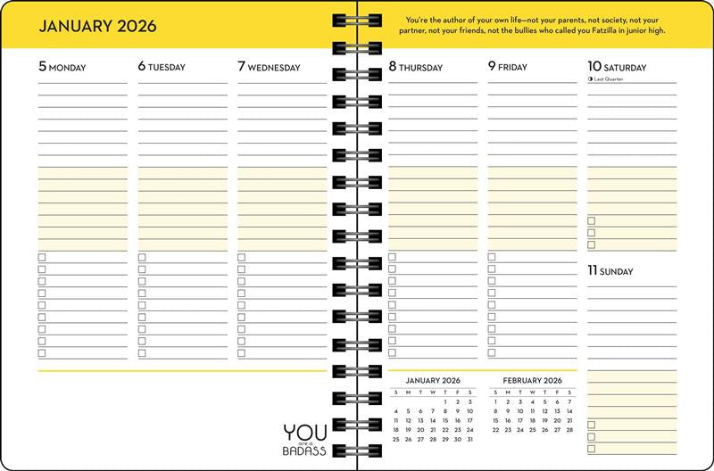 You Are a Badass Deluxe Organizer 17-Month 2025-2026 Weekly/Monthly Planner
