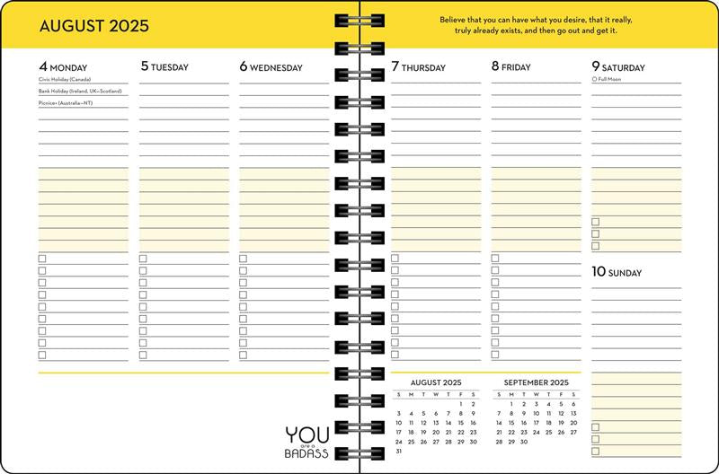 You Are a Badass Deluxe Organizer 17-Month 2025-2026 Weekly/Monthly Planner