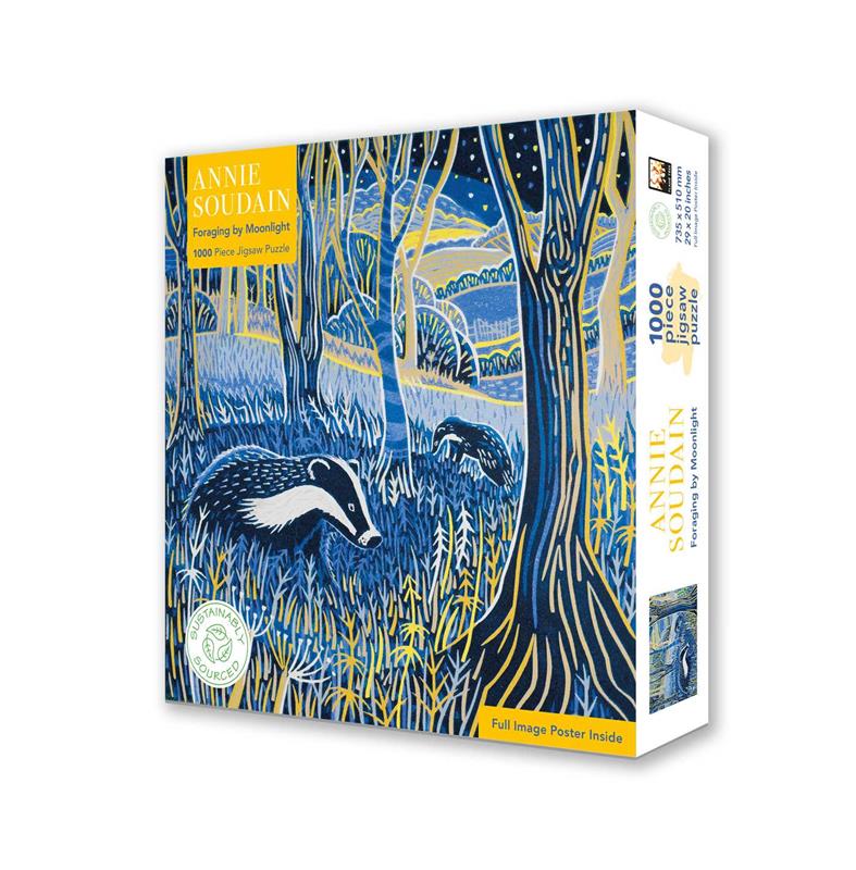 Adult Sustainable Jigsaw Puzzle Annie Soudain: Foraging by Moonlight