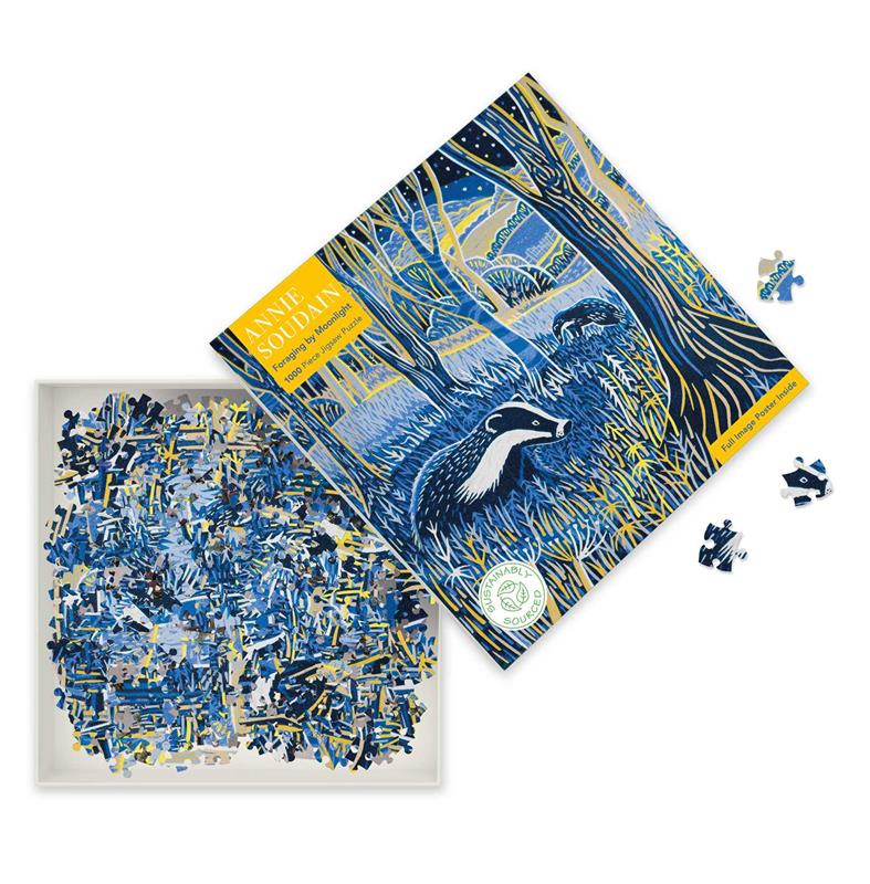Adult Sustainable Jigsaw Puzzle Annie Soudain: Foraging by Moonlight