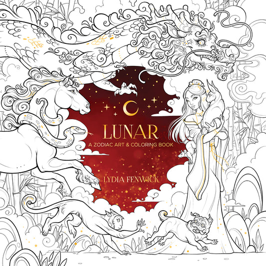 Lunar: A Zodiac Art & Coloring Book