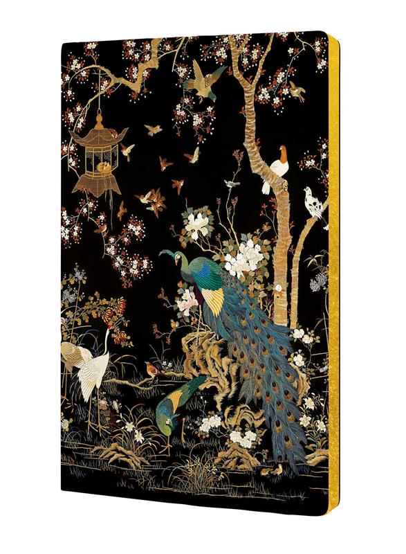 Musée Ashmolean : Tenture brodée avec paon (Soft Touch Journal)