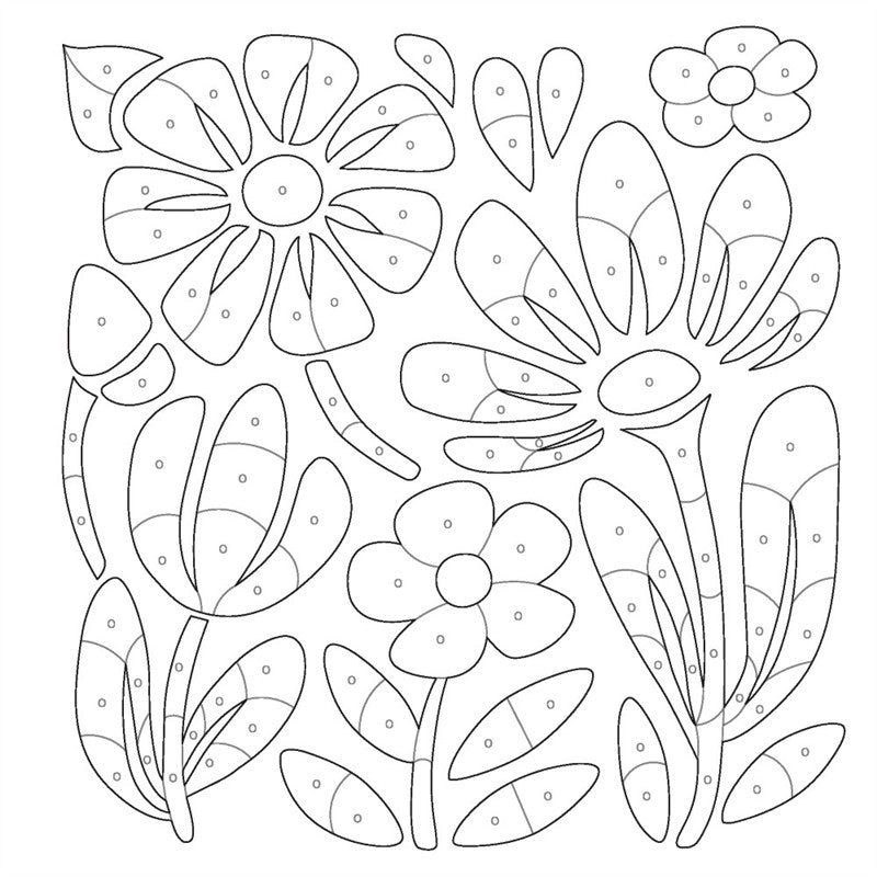 Folksy Florals: A Monochrome Coloring Book