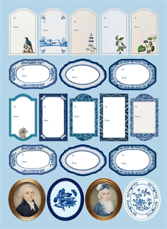 Colonial Williamsburg Blue and White American Style Wrapping Paper Book