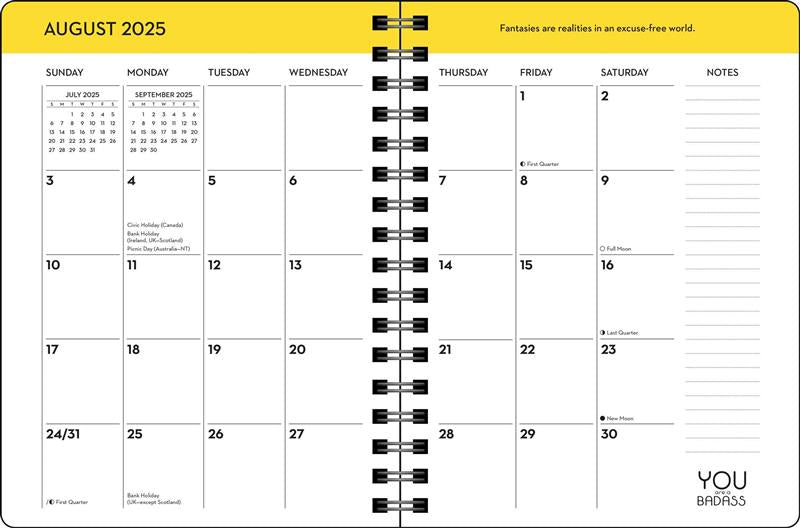 You Are a Badass Deluxe Organizer 17-Month 2025-2026 Weekly/Monthly Planner