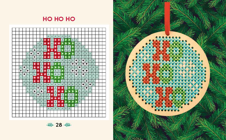 Wooden Christmas Ornaments Cross-Stitch Kit