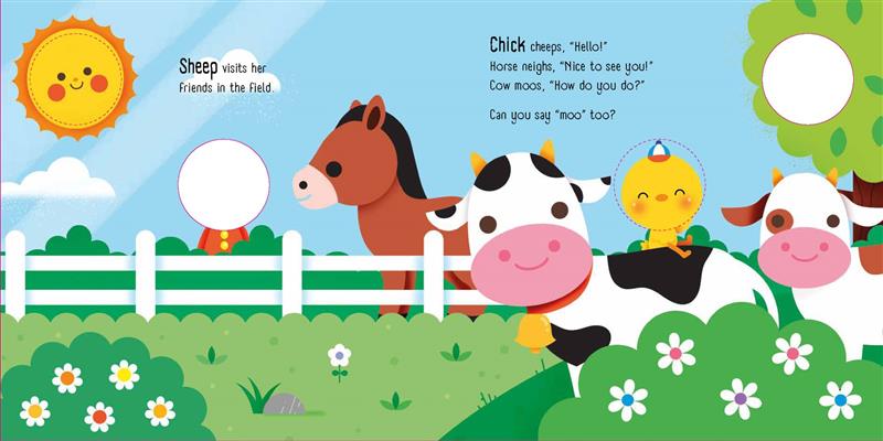 At the Farm: A Peekaboo Puppet Book (Includes Board Book and Glove with 5 Finger Puppets!)