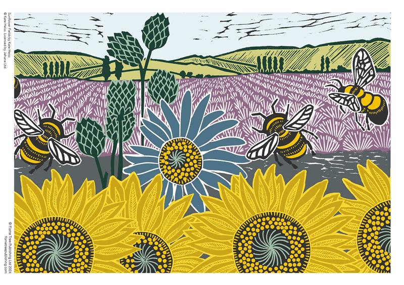 Puzzle durable pour adultes Kate Heiss : Champs de tournesols