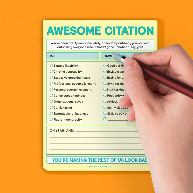 Awesome Citation Nifty Note Pad (Pastel Version)