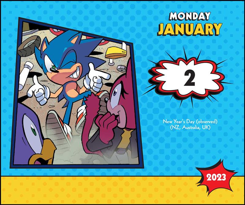 Calendrier 2023 de la collection de bandes dessinées Sonic the Hedgehog