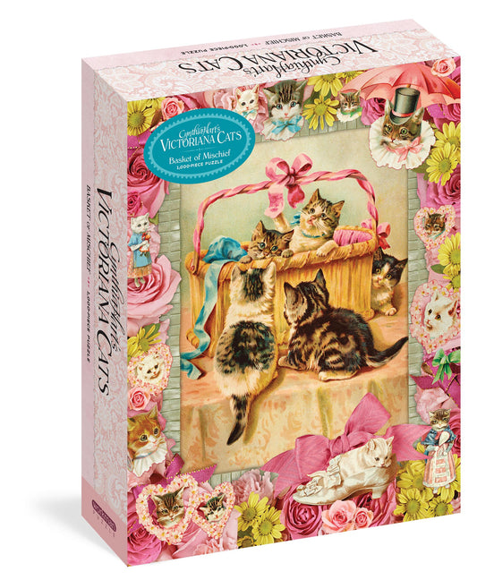 Cynthia Harts Victoriana Cats: Basket of Mischief 1,000-Piece Puzzle