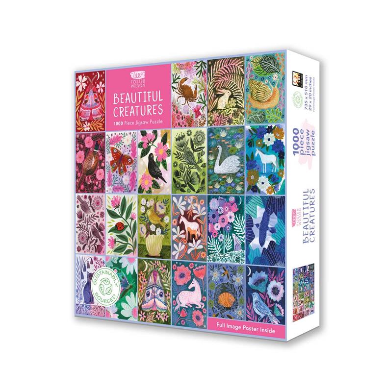Adult Sustainable Jigsaw Puzzle Lee Foster-Wilson: Beautiful Creatures