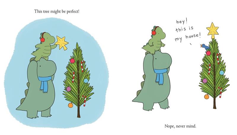 Rory le dinosaure a besoin d'un sapin de Noël