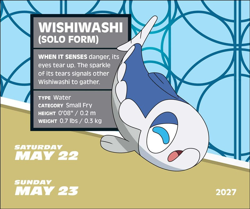 Pokémon 2027 Day-to-Day Calendar