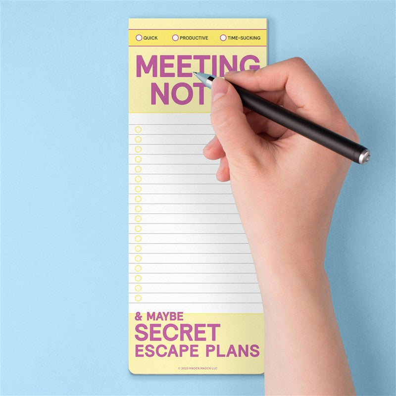 Meeting Notes Make-A-List Pad