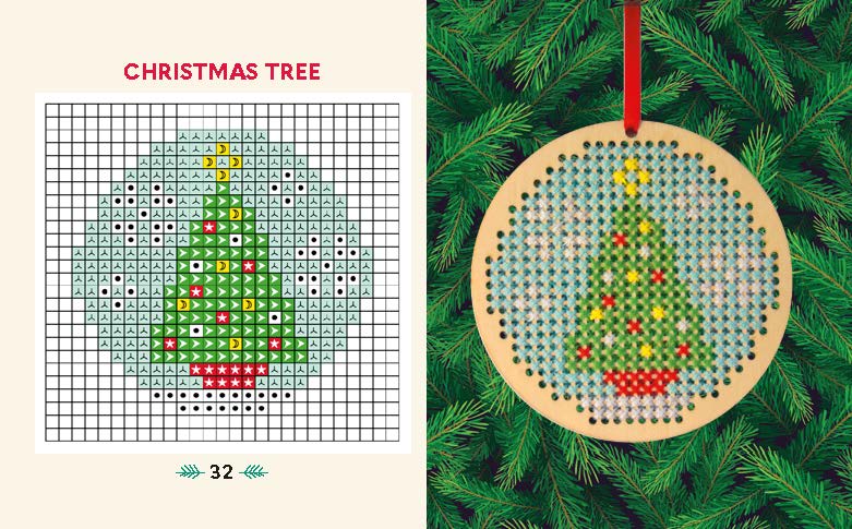 Wooden Christmas Ornaments Cross-Stitch Kit