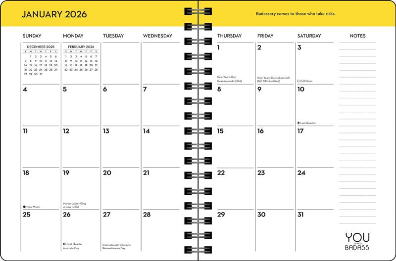You Are a Badass Deluxe Organizer 17-Month 2025-2026 Weekly/Monthly Planner