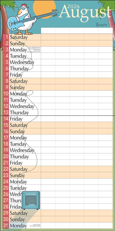 Sandra Boynton's 17-Month 2025-2026 My Family Wall Calendar