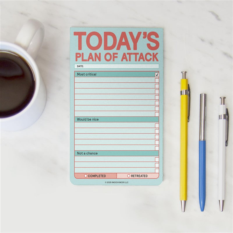 Today’s Plan of Attack Great Big Sticky Note (Pastel Version)