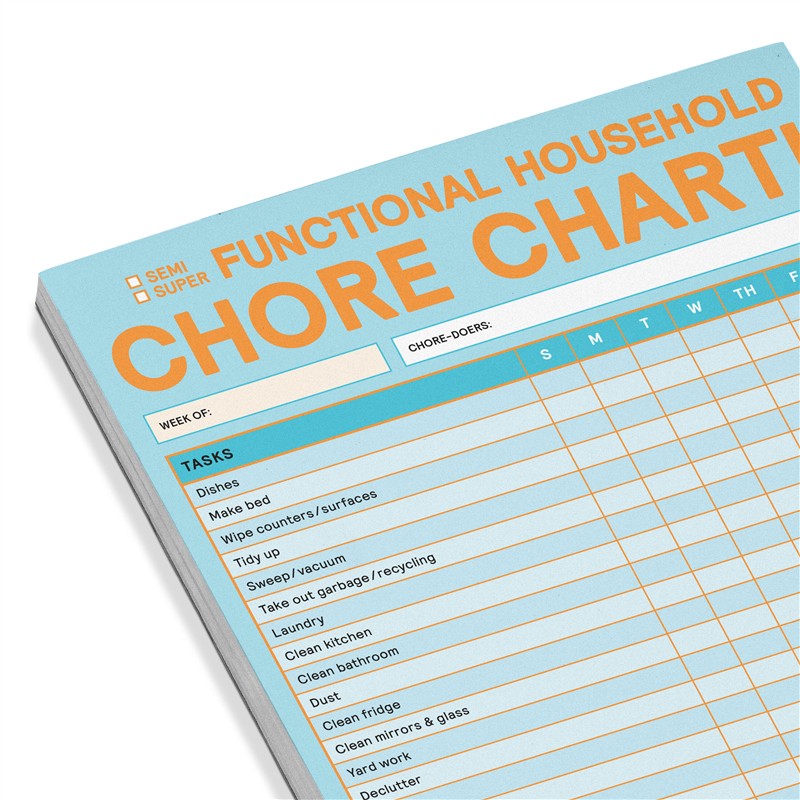 Chore Chart Big &amp; Sticky Notepad - Sticky Chore Tracker Pad (40 Sheets, 9.75 x 7-inches)