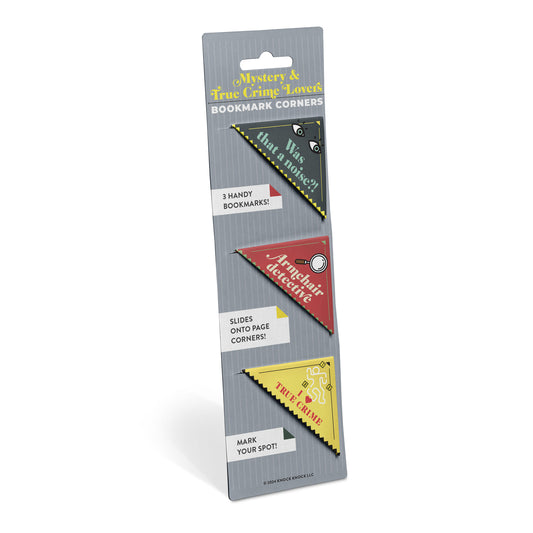 Mystery &amp; True Crime Lovers Bookmark Corners, Set of 3 Unique Cardstock Bookmarks