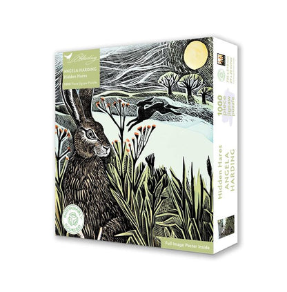 Adult Sustainable Jigsaw Puzzle Angela Harding: Hidden Hares