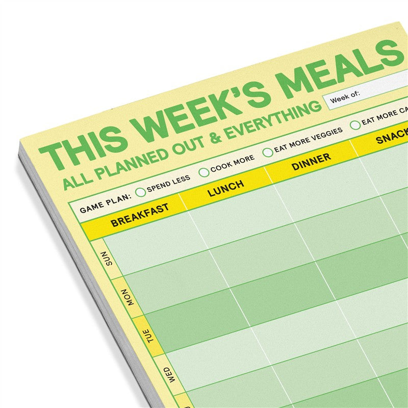 This Week's Meals Big &amp; Sticky Notepad - Sticky Meal Planner Pad (40 Sheets, 9.75 x 7-inches)
