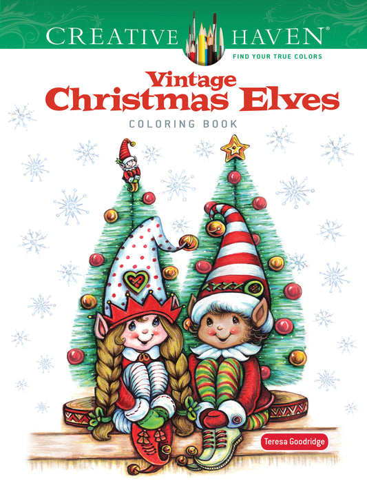Creative Haven Vintage Christmas Elves Coloring Book