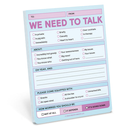 We Need To Talk Nifty Note - Memo Checklist Pad