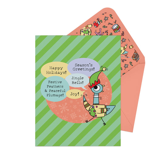 The Pigeon Festive Feathers and Peaceful Plumage! Greeting Card