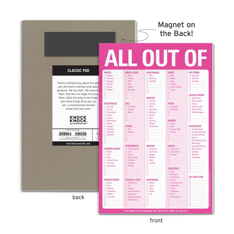 All Out Of Pad with Magnet (Pink)