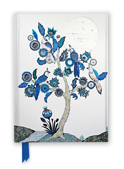 Alexandra Milton: Silver Tree of Life with Four White-throated Magpies (Foiled Journal)