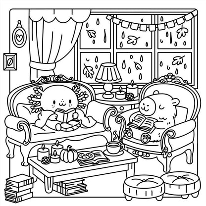Little Bookworm: A Cozy Coloring Book