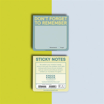 Don't Forget to Remember Sticky Note