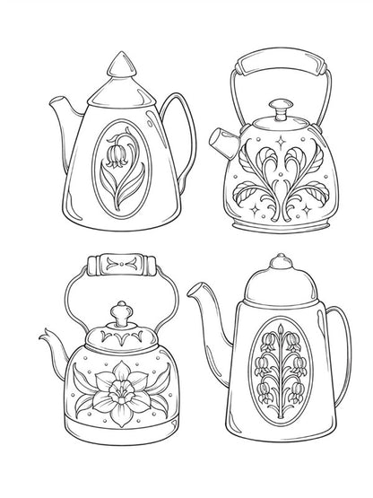 Creative Haven The Art of Tea Coloring Book
