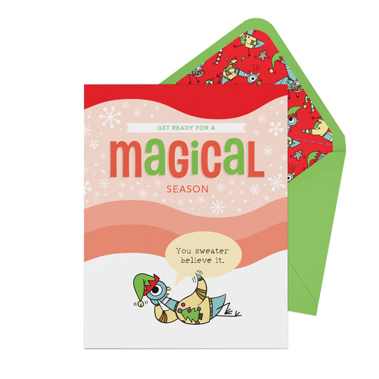 The Pigeon Magical Season! Greeting Card