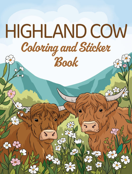 Highland Cow Coloring and Sticker Book