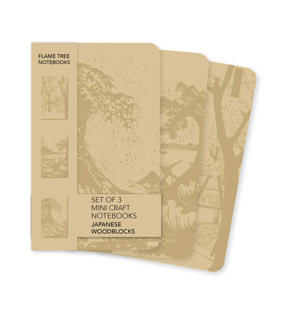 Japanese Woodblocks Set of 3 Mini Craft Notebooks