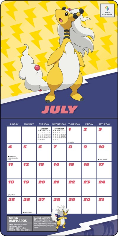 Pokémon 2027 Mini Wall Calendar