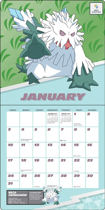 Pokémon 2027 Wall Calendar