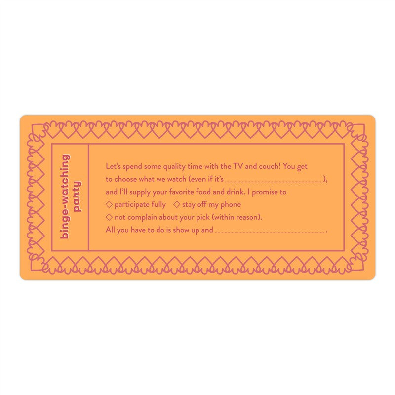 Fill in the Love Bestie Vouchers, Book of 15 Best Friend Coupons