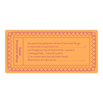Fill in the Love Bestie Vouchers, Book of 15 Best Friend Coupons