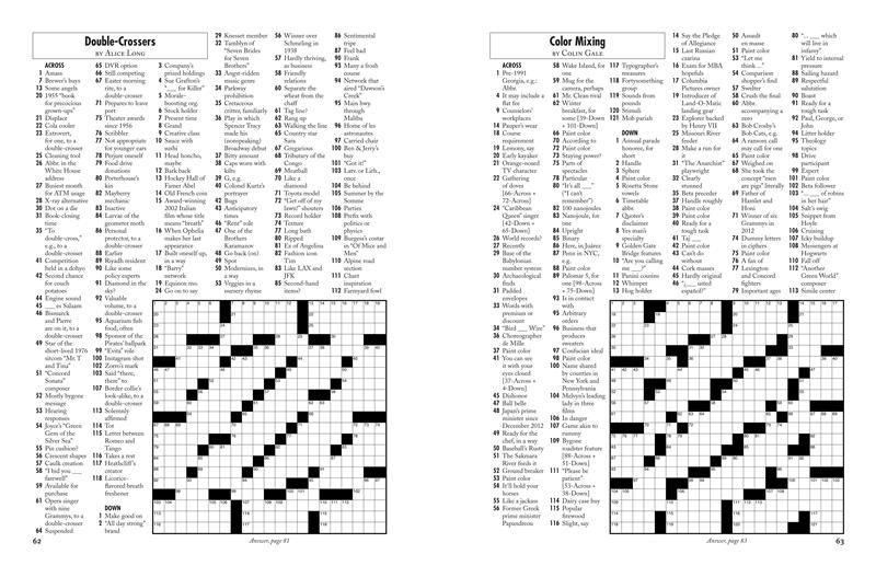 The Wall Street Journal First-Rate Sunday Crosswords