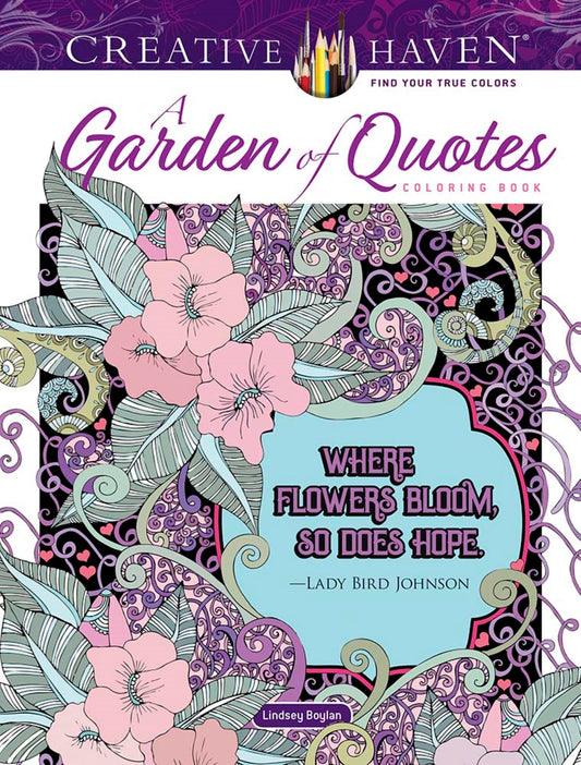 Livre de coloriage Creative Haven Un jardin de citations