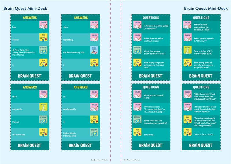 Cahier d'exercices Brain Quest : édition révisée pour la 5e année