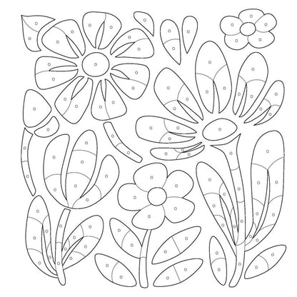 Folksy Florals: A Monochrome Coloring Book