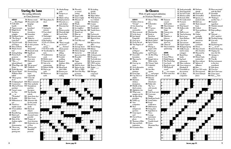 Unplugged Weekend Crosswords